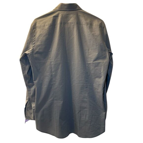 Boss Hugo Boss Dress Shirt Men 15.5 - 39 Gray/Purple Extra Slim Fit Button Down - Picture 3 of 6